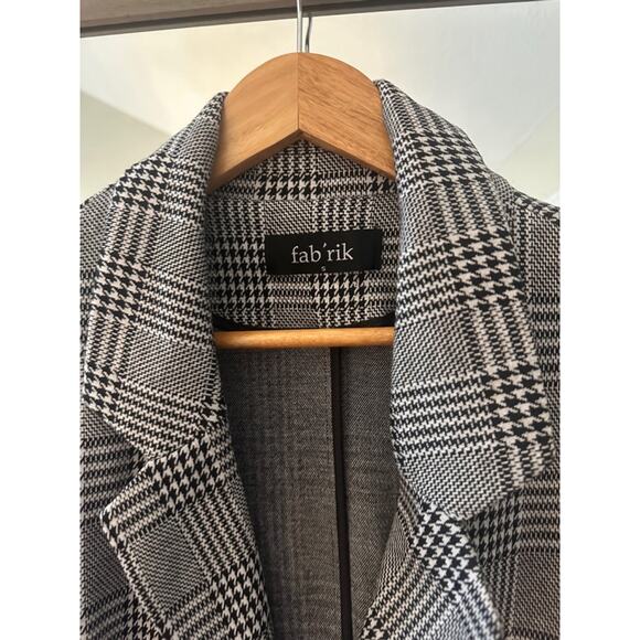 Fabrik Open Front Gilmore Plaid Coat Gray Size S - Picture 4 of 5
